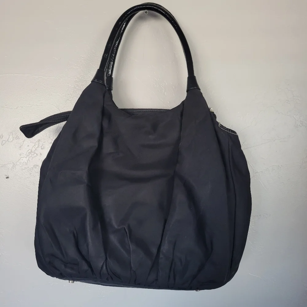 Kate Spade Black Nylon Karen Purse Handbag Shoulder Bag Satchel